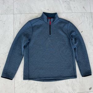 J Crew Men’s L Quilted 1/4 Zip Blue-Grey Pullover
